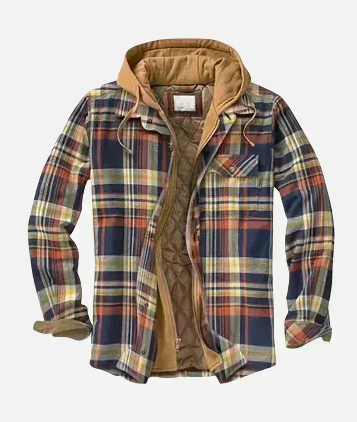 RENZO — Chaqueta de cuadros con capucha y forro acolchado