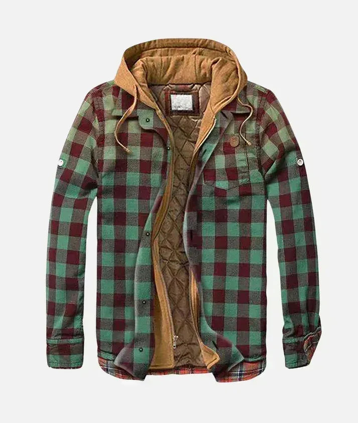 RENZO — Chaqueta de cuadros con capucha y forro acolchado