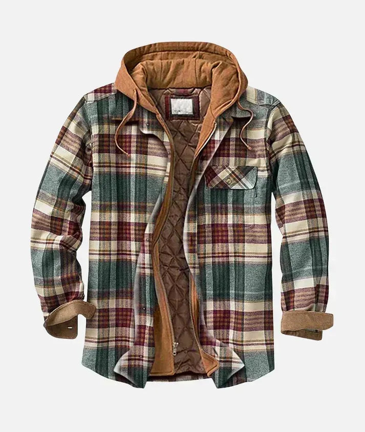 RENZO — Chaqueta de cuadros con capucha y forro acolchado